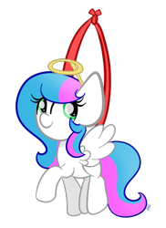 Size: 684x940 | Tagged: safe, artist:sugarcloud12, oc, oc only, oc:sugar cloud, pegasus, pony, christmas ornament, decoration, female, halo, mare, simple background, solo, transparent background