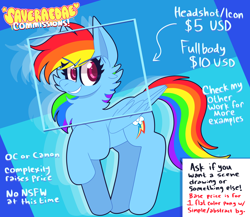 Size: 2300x2000 | Tagged: safe, artist:saveraedae, rainbow dash, pegasus, pony, g4, advertisement, backwards cutie mark, cheek fluff, chest fluff, eyebrows, eyebrows visible through hair, female, high res, looking at you, mare, raised hoof, solo