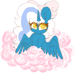 Size: 768x768 | Tagged: safe, artist:crezvcluu, oc, oc:fleurbelle, alicorn, pony, alicorn oc, bow, cloud, female, hair bow, horn, mare, simple background, transparent background, wings, yellow eyes