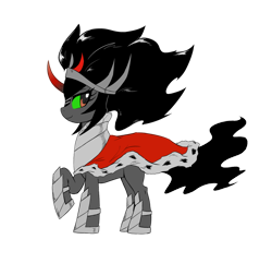 Size: 1240x1195 | Tagged: safe, artist:commissarbu, edit, king sombra, pony, unicorn, g4, black and white, female, grayscale, looking back, mare, monochrome, queen umbra, raised hoof, rule 63, simple background, smiling, solo, transparent background