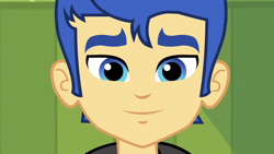Size: 1280x720 | Tagged: safe, screencap, flash sentry, human, equestria girls, g4, my little pony equestria girls: friendship games, blue eyes, cute, diasentres, eye, eyebrows, eyes, handsome, looking at you, male, smiling