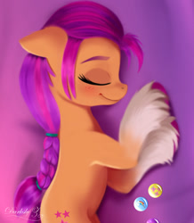Size: 1635x1873 | Tagged: safe, artist:darksly, sunny starscout, earth pony, pony, g5, my little pony: a new generation, spoiler:my little pony: a new generation, badge, blushing, cute, dakimakura cover, eyes closed, female, mare, markings, preview, sleeping, solo, sunnybetes, sweet dreams fuel, unshorn fetlocks