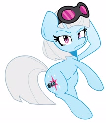 Size: 1963x2281 | Tagged: safe, artist:kindakismet, photo finish, earth pony, pony, g4, looking at you, simple background, solo, sunglasses, unamused, white background