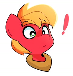 Size: 1616x1679 | Tagged: safe, artist:kindakismet, big macintosh, earth pony, pony, g4, bust, exclamation point, male, portrait, simple background, solo, stallion, surprised, white background, wide eyes