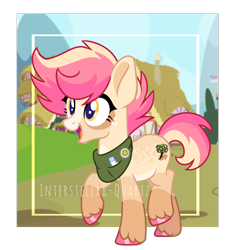 Size: 1274x1376 | Tagged: safe, artist:interstellar-quartz, oc, oc only, oc:zesty zip, earth pony, pony, female, mare, offspring, parent:quibble pants, parent:rainbow dash, parents:quibbledash, solo