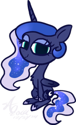 Size: 749x1223 | Tagged: artist needed, safe, princess luna, alicorn, pony, g4, 2014, looking at you, s2 luna, simple background, sitting, solo, transparent background