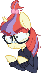 Size: 488x871 | Tagged: artist needed, safe, moondancer, pony, unicorn, g4, 2015, clothes, eyebrows, glasses, simple background, solo, sweater, transparent background, why, y u no