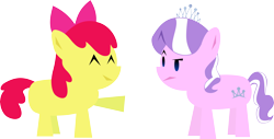 Size: 5896x3000 | Tagged: safe, artist:metatiara, apple bloom, diamond tiara, earth pony, pony, g4, female, filly