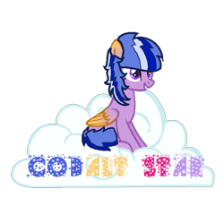 Size: 600x600 | Tagged: safe, artist:cobaltstaryt, oc, oc only, oc:cobalt star, pegasus, pony, base used, cloud, colored wings, on a cloud, pegasus oc, simple background, solo, transparent background, two toned wings, wings