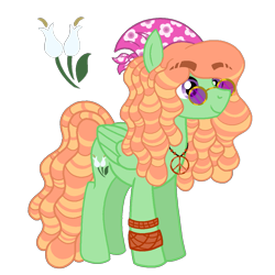 Size: 1081x1081 | Tagged: safe, artist:madlilon2051, oc, oc only, earth pony, pony, base used, clothes, earth pony oc, eyelashes, female, headscarf, jewelry, mare, necklace, offspring, parent:tree hugger, parent:zephyr breeze, parents:zephyrhugger, peace symbol, reference sheet, scarf, simple background, solo, sunglasses, transparent background