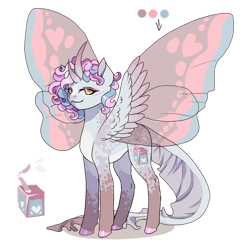 Size: 1280x1241 | Tagged: safe, artist:brot-art, oc, oc only, alicorn, pony, alicorn oc, butterfly wings, curved horn, female, hoof polish, horn, mare, simple background, solo, transparent background, wings