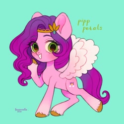 Size: 1080x1081 | Tagged: safe, artist:fezervelle, pipp petals, pegasus, pony, g5, my little pony: a new generation, adorapipp, chibi, cute, simple background, solo