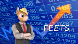 Size: 3840x2160 | Tagged: safe, artist:dawnypegasussfm, oc, oc:nickyequeen, donkey, anthro, 3d, business suit, clothes, commissioner:nickyequeen, exchange, feet, feets, high res, market, meme, profit, pun, stonks