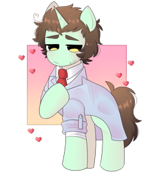 Size: 884x958 | Tagged: safe, artist:arwencuack, oc, oc only, pony, unicorn, commission, cute, heart, male, simple background, solo, transparent background