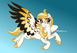 Size: 650x450 | Tagged: safe, artist:sallindaemon, oc, oc only, oc:roc feather, pegasus, pony, g5, my little pony: a new generation, colored wings, female, mare, multicolored wings, solo, wings