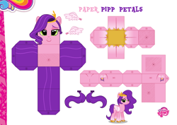 Size: 2048x1447 | Tagged: safe, artist:grapefruit-face, artist:n0kkun, pipp petals, pegasus, pony, g5, my little pony: a new generation, base used, craft, papercraft, printable, solo, template, vector used