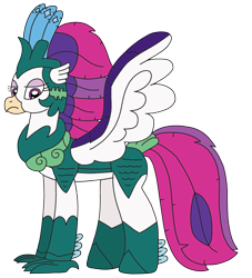Size: 2040x2249 | Tagged: safe, artist:supahdonarudo, queen novo, classical hippogriff, hippogriff, series:novoember, g4, my little pony: the movie, armor, helmet, high res, simple background, transparent background, wing armor, wings