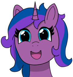 Size: 5364x5619 | Tagged: safe, artist:eminent entropy, oc, oc only, oc:stellar trace, pony, unicorn, emoji, emote, emotes, female, happy, looking at you, mare, not izzy moonbow, simple background, smiling, smiling at you, solo, white background
