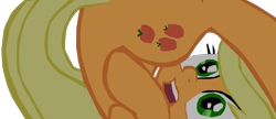 Size: 1280x552 | Tagged: safe, artist:benpictures1, applejack, earth pony, pony, g4, my little pony: the movie, cute, female, inkscape, jackabetes, mare, open mouth, rolling, shocked, shocked expression, simple background, solo, transparent background, upside down, vector