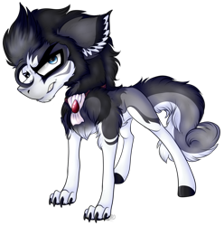 Size: 2560x2578 | Tagged: safe, artist:beamybutt, oc, oc only, hengstwolf, pony, werewolf, ear fluff, high res, male, simple background, solo, transparent background