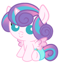 Size: 506x513 | Tagged: safe, artist:madlilon2051, princess flurry heart, alicorn, pony, g4, baby, baby pony, base used, redesign, simple background, sitting, smiling, solo, transparent background