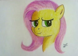 Size: 1534x1112 | Tagged: safe, artist:axelp, fluttershy, g4, cute, shyabetes, traditional art
