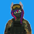Size: 2170x2170 | Tagged: safe, artist:syntiset, oc, oc only, oc:batista, earth pony, anthro, anthro oc, anti fragmentation glasses, armor, bags, balaclava, braid, camouflage, cap, clothes, colored sketch, commission, earth pony oc, flecktarn, glasses, goggles, green eyes, hat, high res, looking at you, military, military uniform, multicolored hair, multicolored mane, piercing, plate carrier, simple background, sketch, solo, tactical, uniform