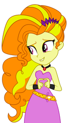 Size: 1920x3087 | Tagged: safe, artist:lhenao, adagio dazzle, human, equestria girls, g4, alternate hairstyle, bare shoulders, gem, lip bite, simple background, siren gem, sleeveless, solo, strapless, transparent background