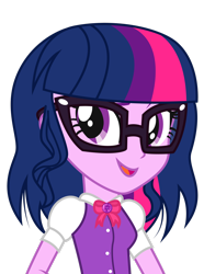 Size: 1920x2574 | Tagged: safe, artist:lhenao, sci-twi, twilight sparkle, equestria girls, g4, alternate hairstyle, female, short hair, simple background, solo, transparent background