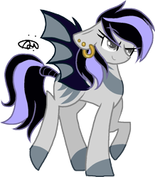 Size: 849x972 | Tagged: safe, artist:gallantserver, oc, oc only, oc:starry knight, bat pony, pony, concave belly, female, mare, simple background, solo, transparent background