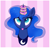 Size: 2728x2623 | Tagged: safe, artist:confetticakez, princess luna, alicorn, pony, g4, :p, blushing, bust, c:, cute, donut, eyes on the prize, female, food, high res, horn, horn impalement, jewelry, looking up, lunabetes, majestic as fuck, mare, regalia, silly, silly pony, smiling, solo, striped background, tongue out
