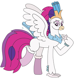 Size: 2315x2380 | Tagged: safe, artist:supahdonarudo, queen novo, classical hippogriff, hippogriff, series:novoember, g4, my little pony: the movie, clothes, high res, raised leg, redraw, simple background, socks, transparent background