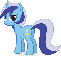 Size: 10000x9352 | Tagged: safe, artist:juniberries, minuette, pony, unicorn, g4, .svg available, absurd resolution, blue eyes, butt, female, horn, looking back, mare, minu-ass, plot, shadow, simple background, smiling, solo, standing, tail, transparent background, two toned mane, two toned tail, vector