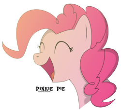 Size: 3400x3100 | Tagged: safe, artist:oobrushstrokeoo, pinkie pie, earth pony, pony, g4, eyes closed, female, high res, open mouth, simple background, solo, transparent background