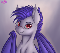 Size: 4000x3500 | Tagged: safe, artist:derpx1, oc, oc:thunder run, bat pony, bat pony oc, bust, portrait