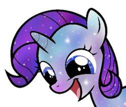 Size: 841x717 | Tagged: dead source, safe, artist:nitlynjane, rarity, pony, unicorn, g4, amused, bust, cute, ethereal, ethereal hair, ethereal mane, female, filly, filly rarity, open mouth, open smile, raribetes, recolor, simple background, smiling, solo, stars, transparent background, young rarity, younger