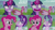 Size: 1280x720 | Tagged: safe, edit, edited screencap, editor:quoterific, screencap, pinkie pie, starlight glimmer, twilight sparkle, alicorn, earth pony, pony, unicorn, g4, interseason shorts, starlight the hypnotist, faic, female, grin, hypnosis, hypnotized, kite, magic, mare, open mouth, open smile, shrunken pupils, smiling, telekinesis, twilight hates ladybugs, twilight snapple, twilight sparkle (alicorn)