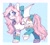 Size: 1828x1658 | Tagged: safe, artist:cheekipone, oc, oc only, oc:sylphie, bat pony, pony, abstract background, bat pony oc, bell, blushing, bow, braid, choker, clothes, ear fluff, fangs, female, hair bow, legwear, looking at you, mare, passepartout, raised hoof, raised leg, smiling, solo, spread wings, stockings, tail, tail bow, thigh highs, unshorn fetlocks, wings