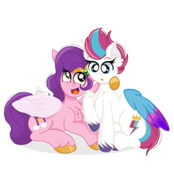 Size: 1085x1080 | Tagged: safe, artist:thepinkbirb, pipp petals, zipp storm, pegasus, pony, g5, my little pony: a new generation, adorapipp, adorazipp, cute, duo, female, mare, royal sisters (g5), siblings, simple background, sister, sisters, white background