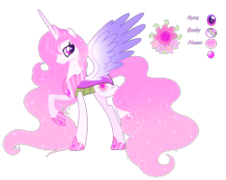 Size: 3264x2601 | Tagged: safe, artist:dawnheartyt, oc, oc only, alicorn, changepony, hybrid, pony, alicorn oc, base used, changedling queen oc, ethereal mane, eyelashes, female, high res, horn, interspecies offspring, mare, offspring, parent:princess celestia, parent:thorax, parents:thoralestia, raised hoof, reference sheet, simple background, starry mane, story included, transparent background, wings