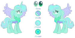 Size: 3420x1760 | Tagged: safe, artist:dawnheartyt, changepony, hybrid, pony, base used, duo, eyelashes, female, interspecies offspring, mare, offspring, parent:princess celestia, parent:thorax, parents:thoralestia, reference sheet, simple background, story included, transparent background, wings