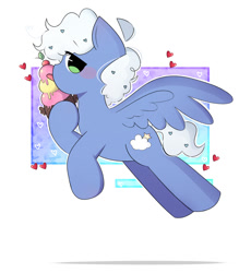 Size: 985x1071 | Tagged: safe, artist:arwencuack, oc, oc only, pegasus, pony, commission, cute, eating, heart, solo
