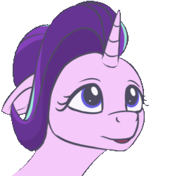Size: 484x499 | Tagged: safe, artist:rnghat, starlight glimmer, human, pony, unicorn, g4, animated, floppy ears, gif, hand, open mouth, simple background, solo, transparent background