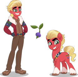 Size: 4000x3929 | Tagged: safe, artist:orin331, sprout cloverleaf, earth pony, human, pony, equestria girls, g4, g5, my little pony: a new generation, bushy brows, clothes, cloven hooves, coat markings, cutie mark, cutie mark on clothes, equestria girls-ified, fingerless gloves, g5 to equestria girls, g5 to g4, gloves, hand on hip, handsome, high res, human ponidox, jacket, looking at you, male, movie accurate, pants, self paradox, self ponidox, shadow, shoes, simple background, smiling, socks (coat markings), stallion, stupid sexy sprout cloverleaf, transparent background