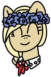 Size: 660x1000 | Tagged: safe, artist:jadeharmony, oc, oc only, oc:cornflower meadow, pegasus, pony, bust, clothes, estonia, eyes closed, female, floral head wreath, flower, mare, nation ponies, ponified, shirt, simple background, solo, transparent background