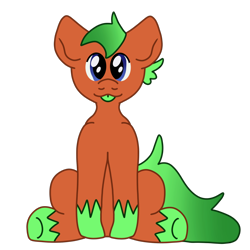 Size: 2000x2000 | Tagged: safe, artist:kaifurry, derpibooru exclusive, oc, oc only, oc:kp, earth pony, pony, 2022 community collab, derpibooru community collaboration, :p, gradient mane, high res, looking at you, simple background, sitting, solo, tongue out, transparent background, underhoof