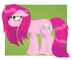 Size: 1024x854 | Tagged: safe, artist:vale-bandicoot96, pinkie pie, earth pony, pony, eqg summertime shorts, equestria girls, g4, monday blues, abstract background, cute, cuteamena, equestria girls ponified, female, frown, human pony pinkie pie, mare, pinkamena diane pie, ponified, solo