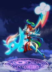 Size: 1976x2705 | Tagged: safe, artist:mauroz, part of a set, rainbow dash, human, pegasus, pony, g4, anime, clothes, cosplay, costume, female, humanized, sailor moon (series), winged humanization, wings
