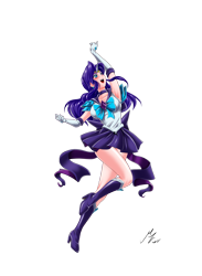 Size: 1976x2705 | Tagged: safe, alternate version, artist:mauroz, part of a set, rarity, human, g4, anime, clothes, cosplay, costume, female, horn, horned humanization, humanized, sailor moon (series), simple background, solo, transparent background