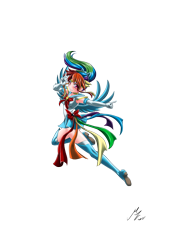 Size: 1976x2705 | Tagged: safe, alternate version, artist:mauroz, part of a set, rainbow dash, human, g4, anime, breasts, clothes, cosplay, costume, female, gloves, humanized, sailor moon (series), simple background, solo, transparent background, winged humanization, wings